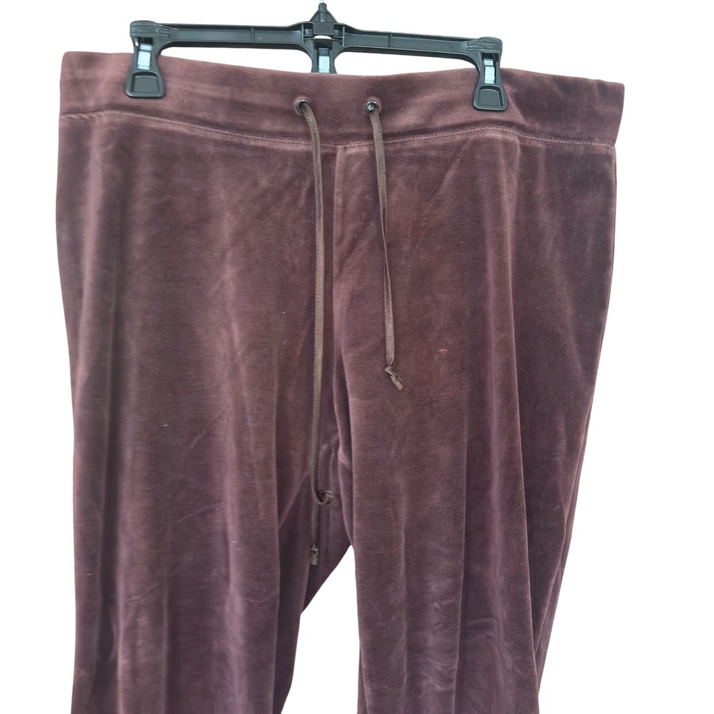 New York Laundry Velour Pants Womens Petite XL Brown Wide Leg Y2K Lounge Trouser